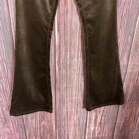 Banana Republic Woman's High Rise Flare Velvet Pants in Coconut Brown Size 27 - Picture 3 of 6